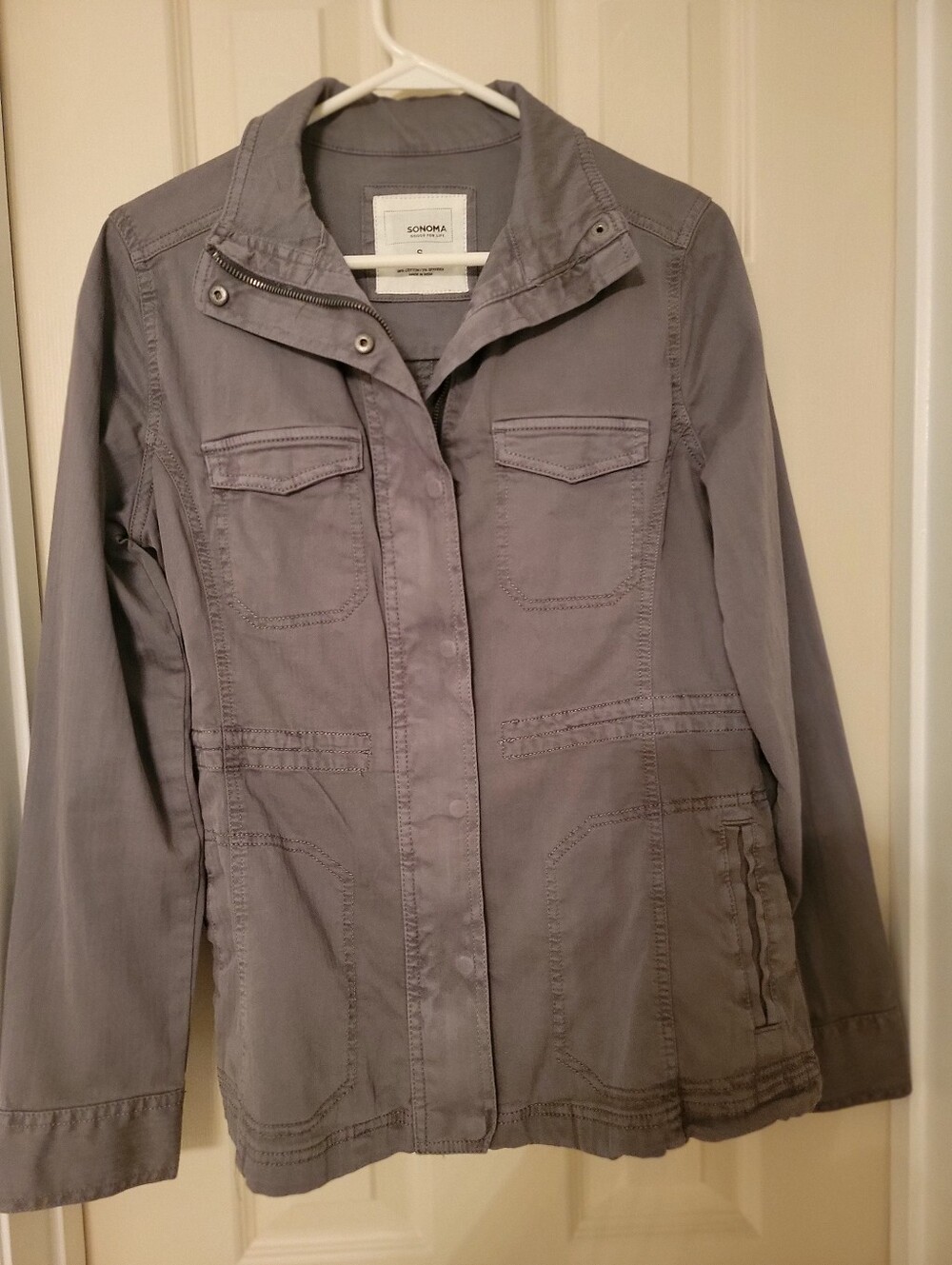 Sonoma Light Gray Utility Jacket with Front Pockets